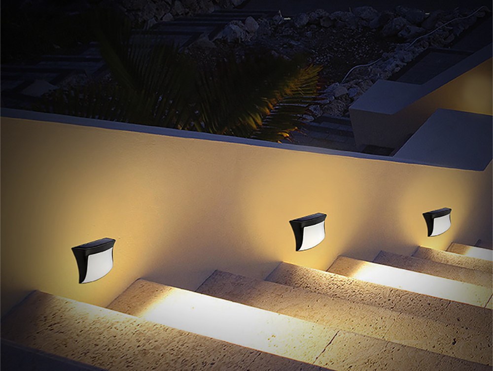 BRELONG 3LED Outdoor Waterproof Solar Wall Light Fence Garden Lighting
