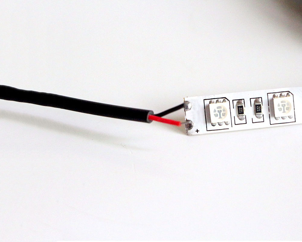 50CM LED Strip Light USB Connect Wire 2PIN Red+Black Line Connector Cable 2PCS
