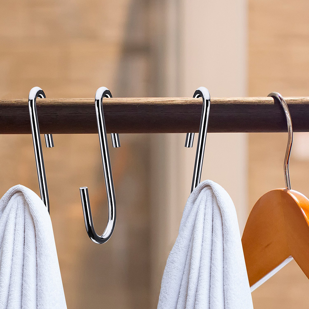 Rack S Shaped Hooks Hangers for Home Kitchen Workshop Multiple Uses 10PCS