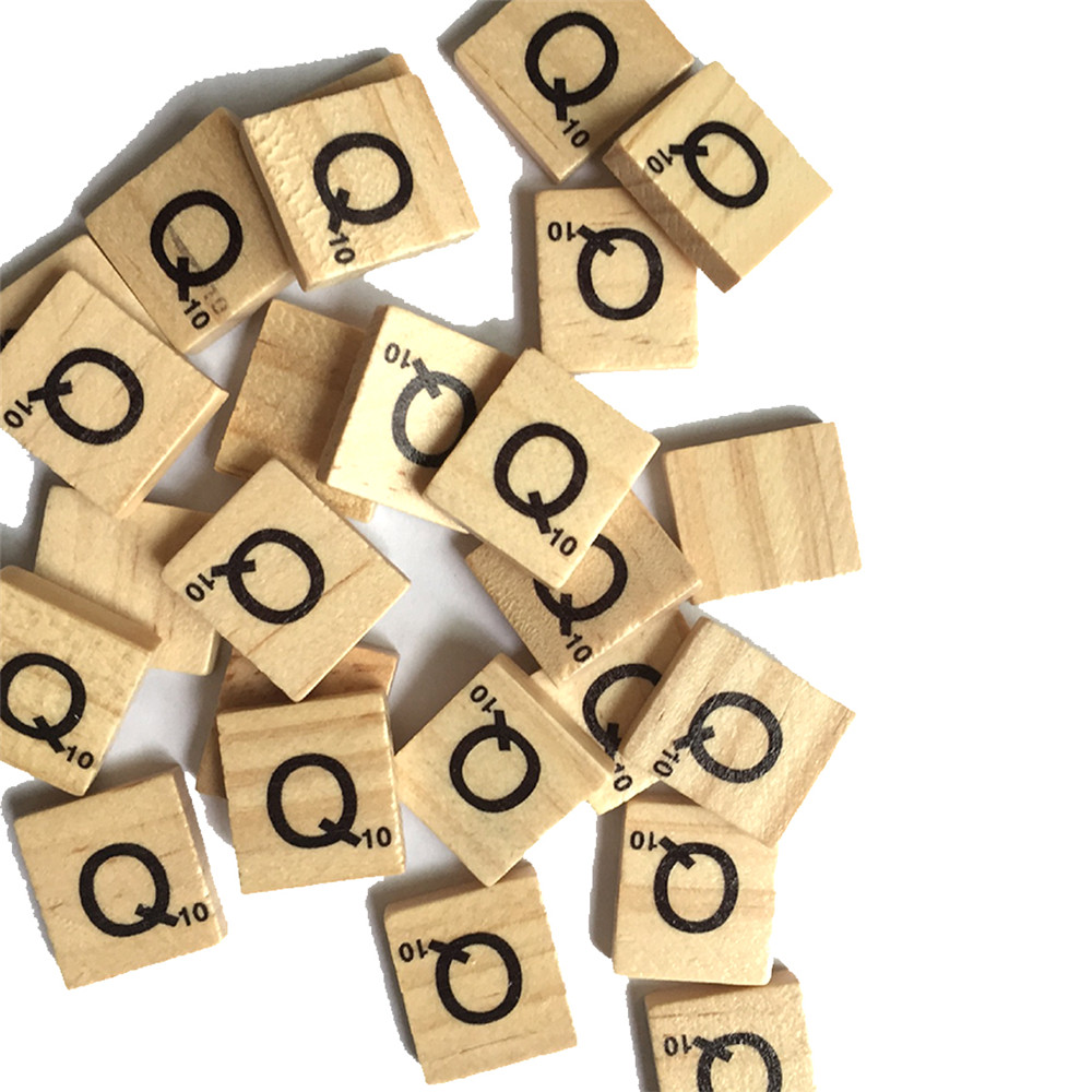 100PCS Creative Wood Chip DIY English Alphabet Baby Intelligence Development