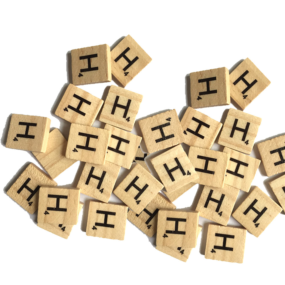 100PCS Creative Wood Chip DIY English Alphabet Baby Intelligence Development