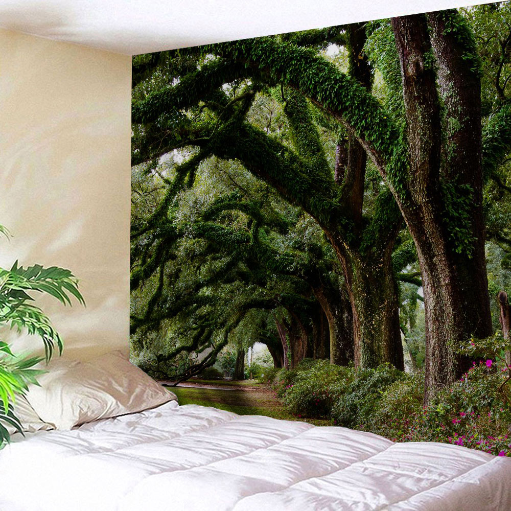 Curved Trees 3D Printing Home Wall Hanging Tapestry for Decoration