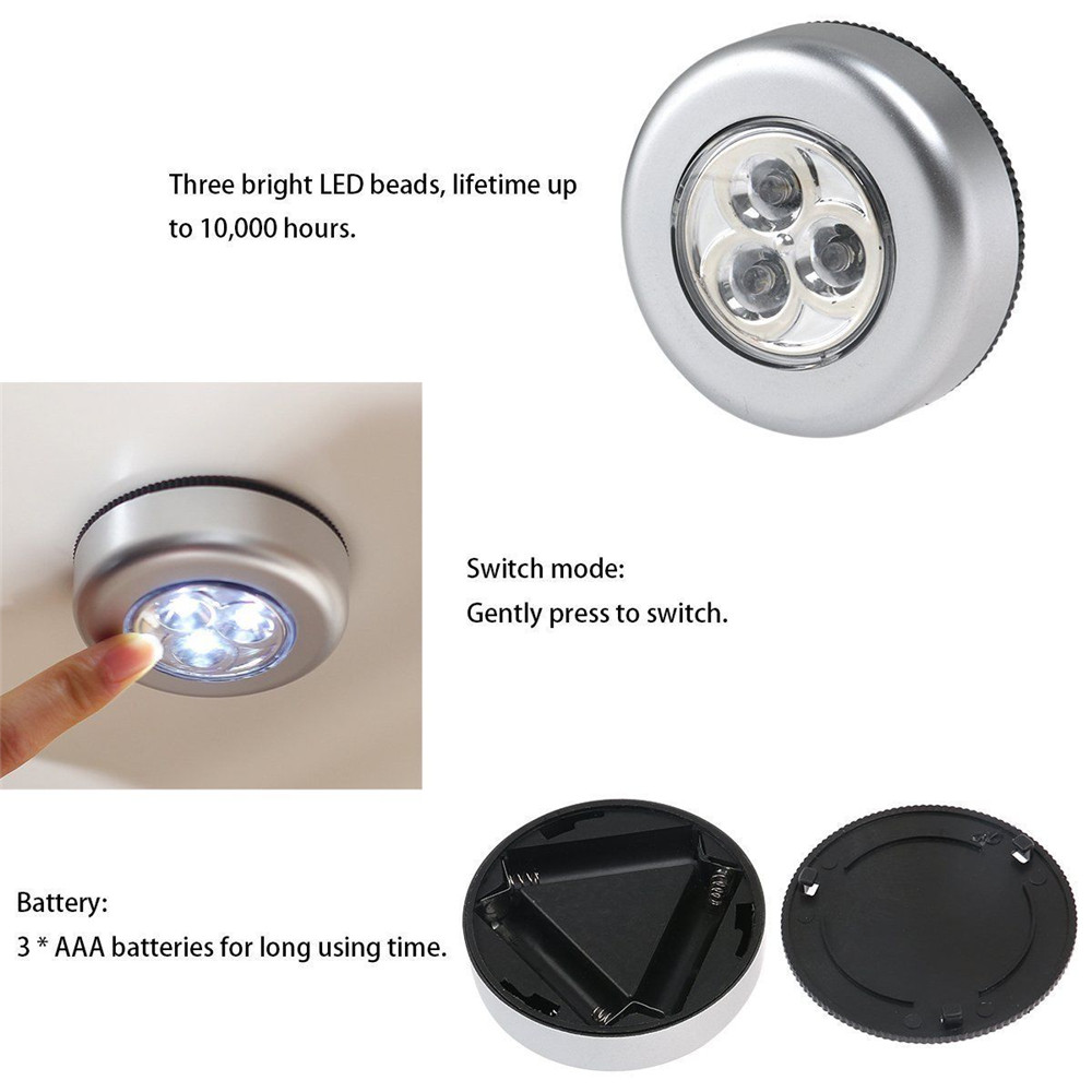Creative Night Light Touch Push Safety Cabinet Kitchen Wall Lamp