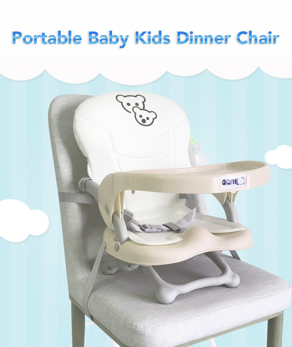 Portable Folding Baby Kids Dinner Chair Booster Seat Feeding Plate Table