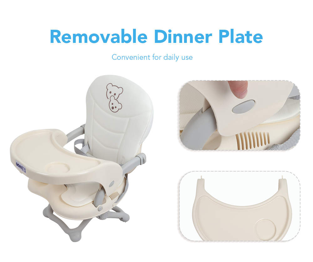 Portable Folding Baby Kids Dinner Chair Booster Seat Feeding Plate Table