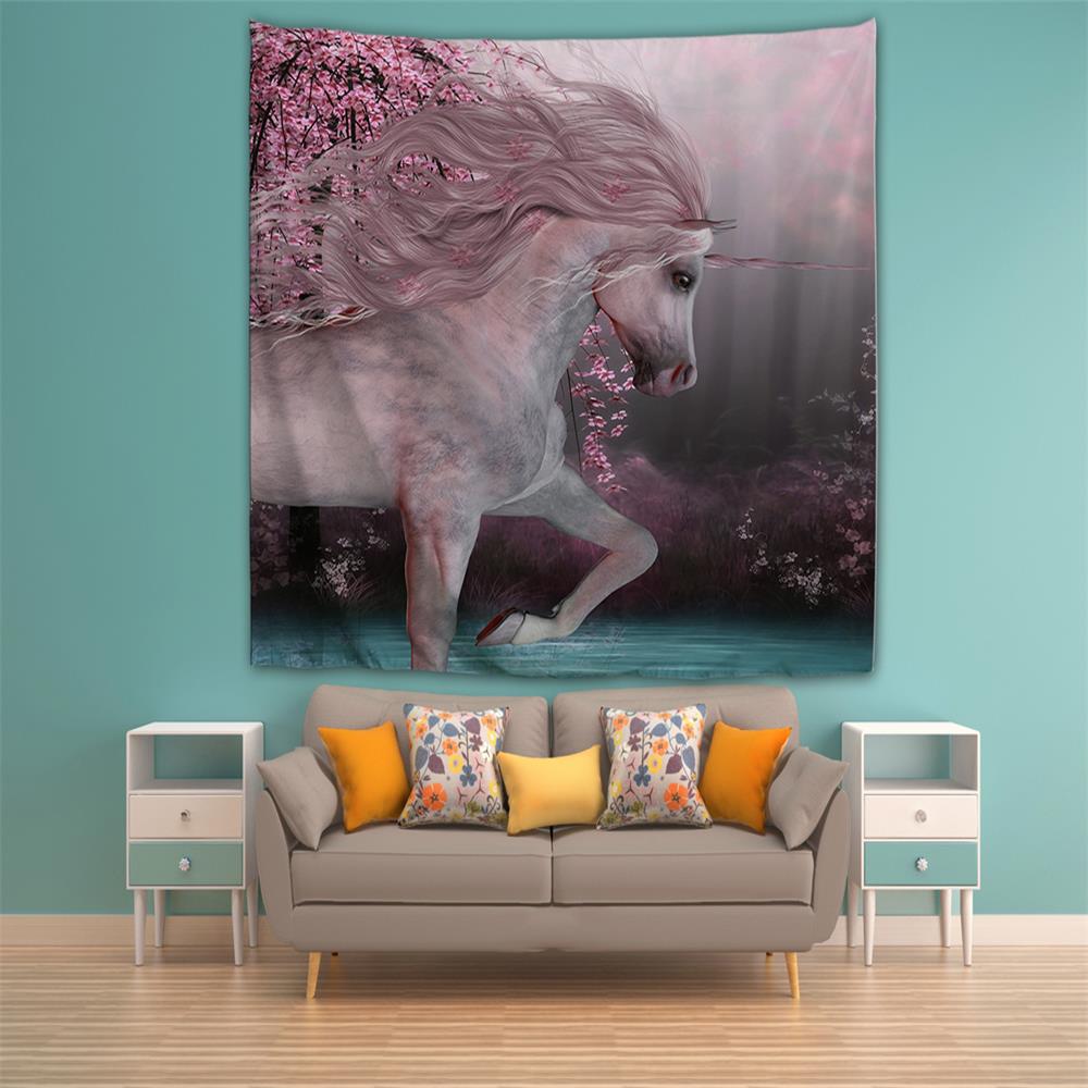 Run Unicorn 3D Printing Home Wall Hanging Tapestry for Decoration