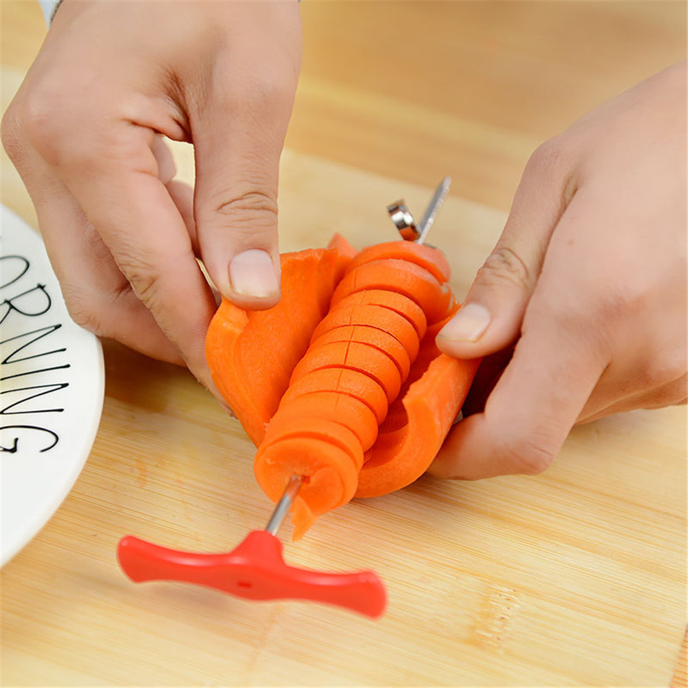 Manual Screw Slicer Vegetables Spiral Knife Carving Tool
