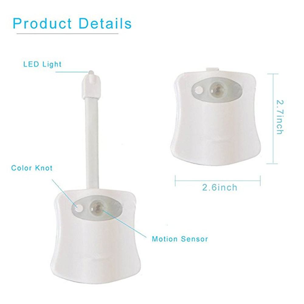 LED Light for Toilet Seat - 8-COLOR Changing Night Light 2PCS