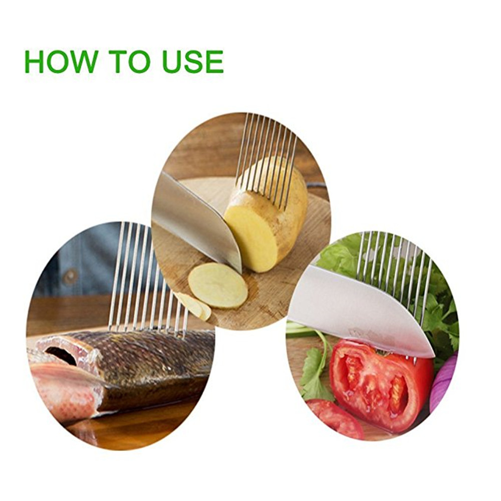 Slicer Vegetable Fruit Cutter Safety Onion Holder Cooking Tool