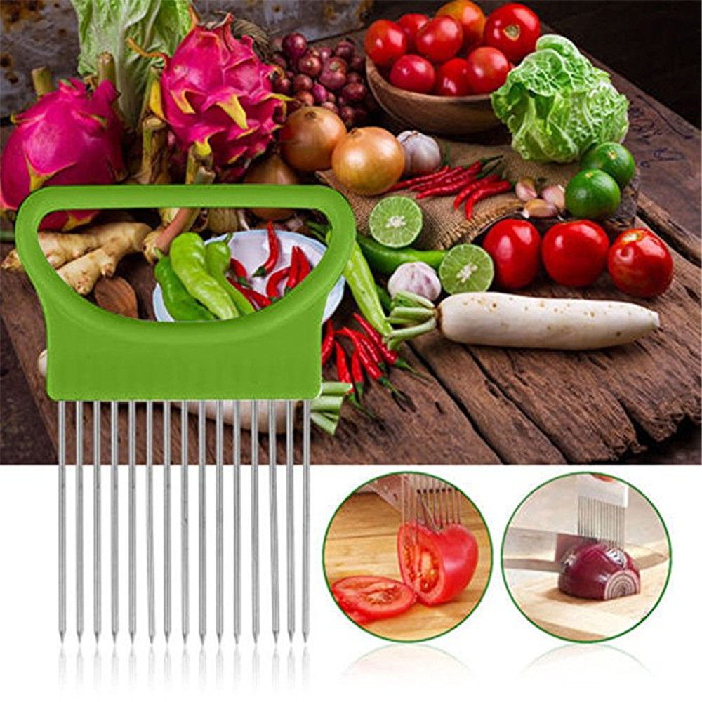 Slicer Vegetable Fruit Cutter Safety Onion Holder Cooking Tool