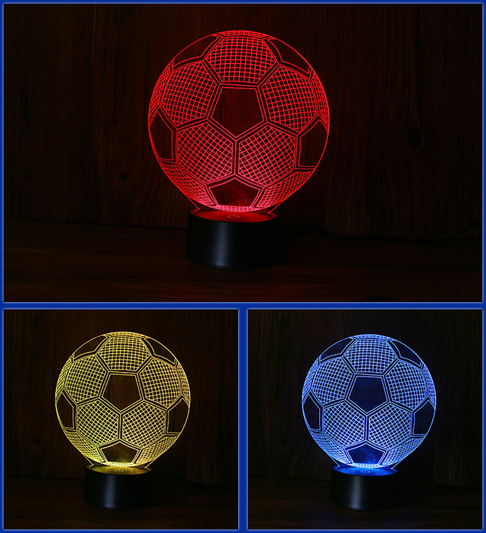 BRELONG Football 3D Night Light Color Smart Home LED Decorative Atmosphere Lamp
