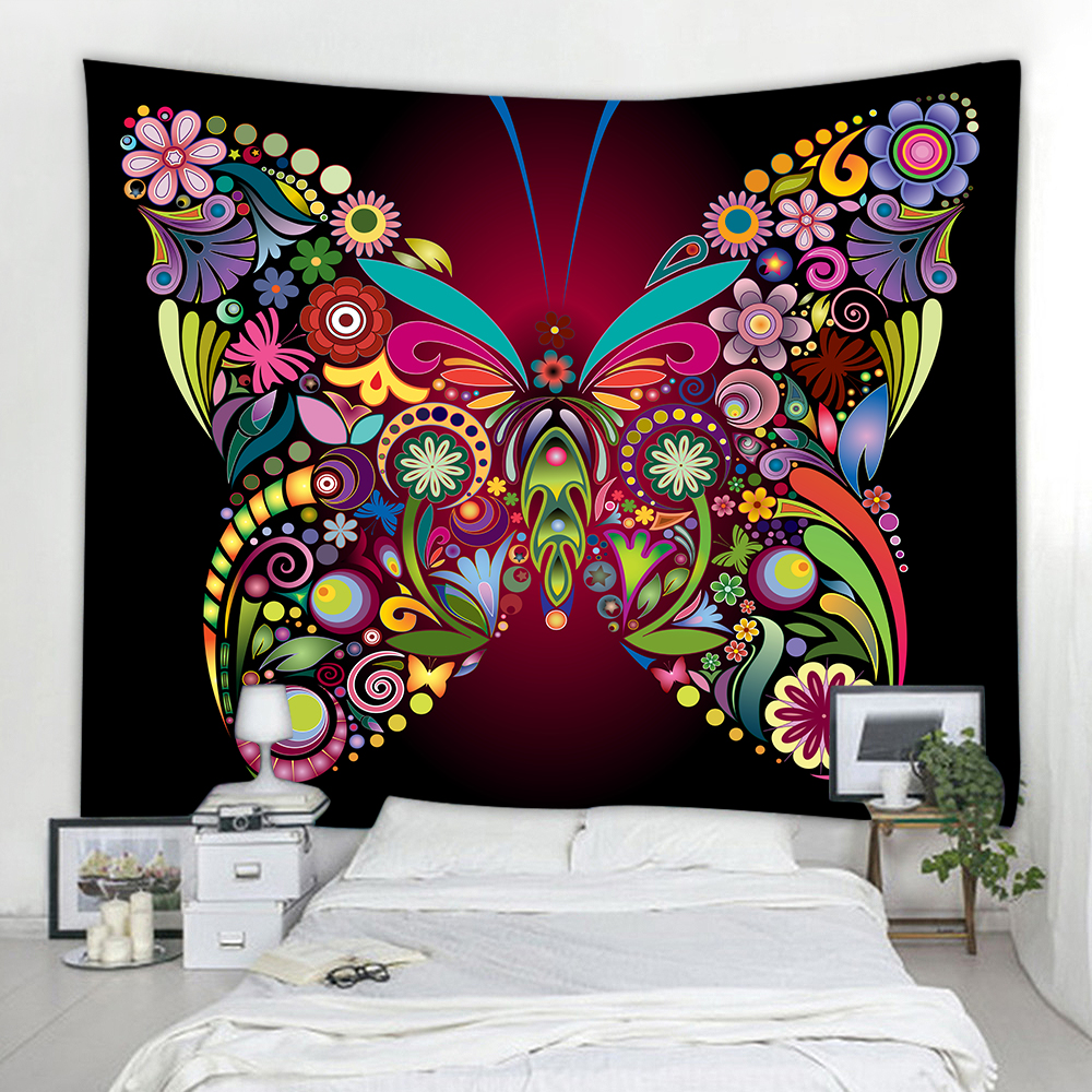 Colorful Butterfly 3D Printing Home Wall Hanging Tapestry for Decoration