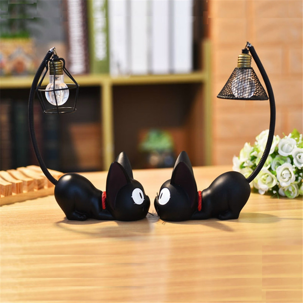 Mini Cute Black Cat Night Light Table Lamp Home