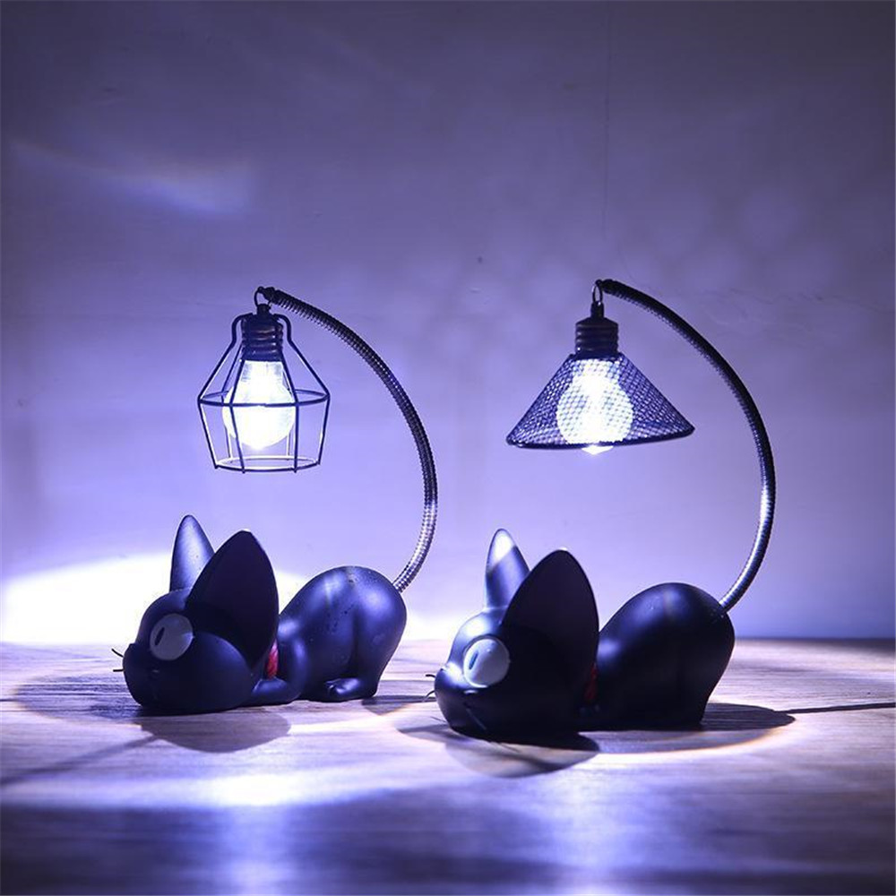Mini Cute Black Cat Night Light Table Lamp Home