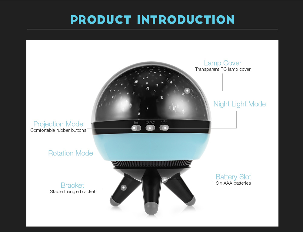Creative Rotating Star Projector Lamp LED Night Lights