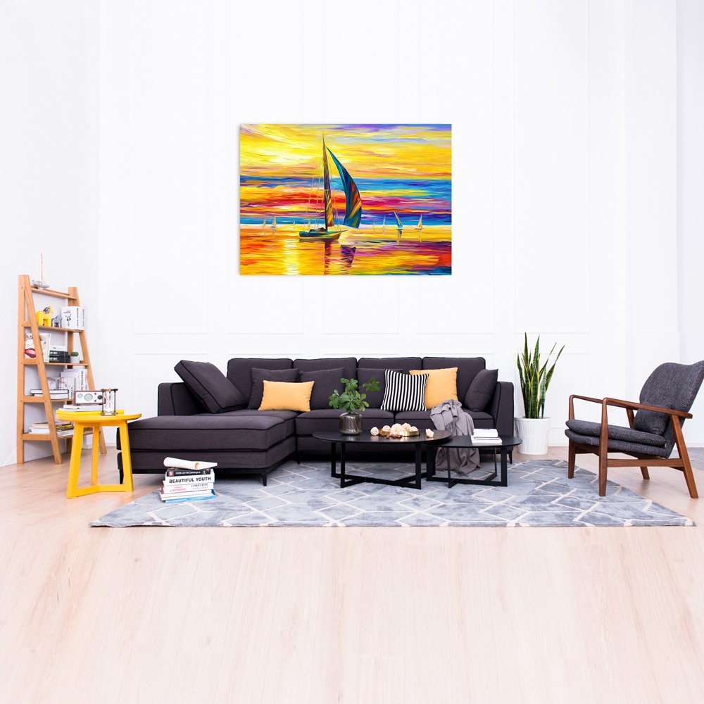 W357 Sailboat Unframed Art Wall Canvas Prints for Home Decorations