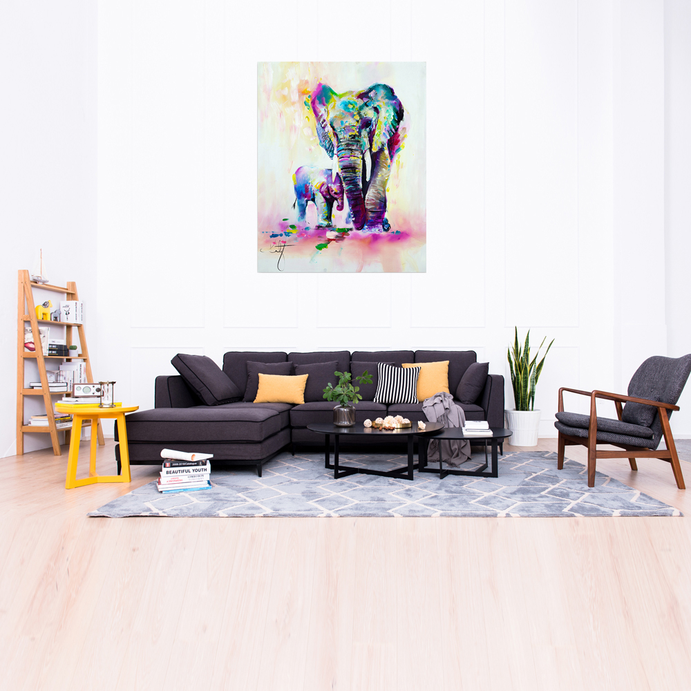 W361 Art Elephant Unframed Wall Canvas Prints for Home Decorations