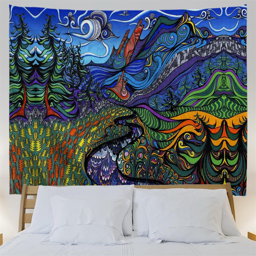 Abstract Pastoral Style 3D Printing Home Wall Hanging Tapestry for Decoration
