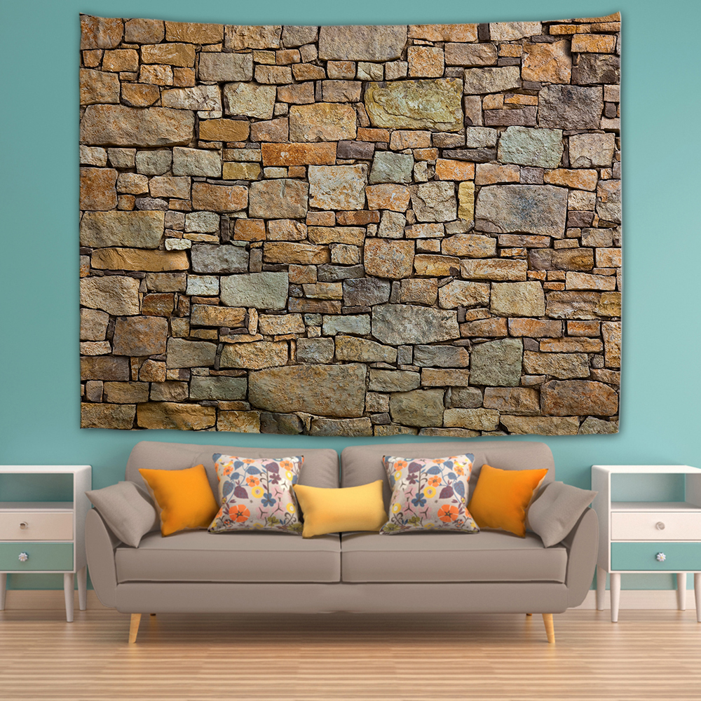 Natural Brick 3D Printing Home Wall Hanging Tapestry for Decoration