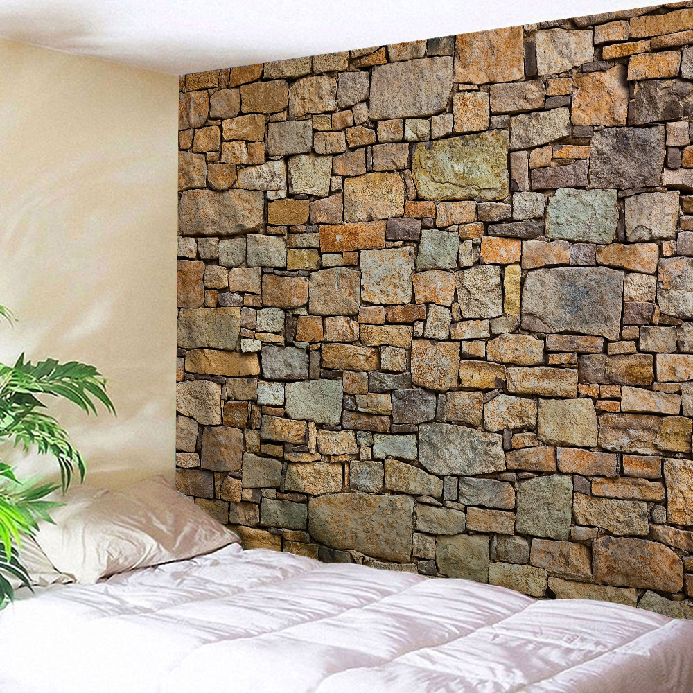 Natural Brick 3D Printing Home Wall Hanging Tapestry for Decoration
