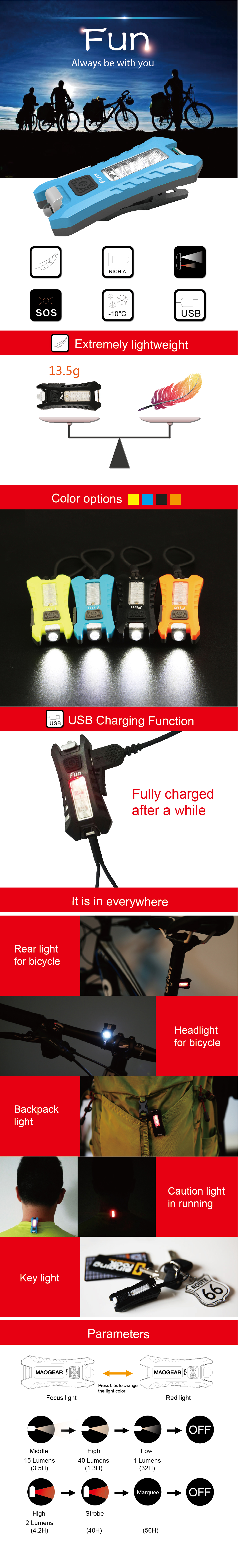 SUNREI FUN LED Mini USB Charging Key Light