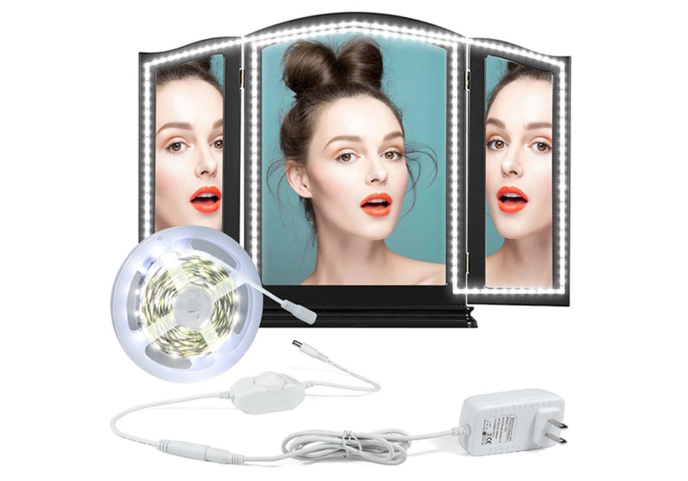 LED Vanity Mirror Light Kit with Dimmer and Power for Makeup Dressing Table Set