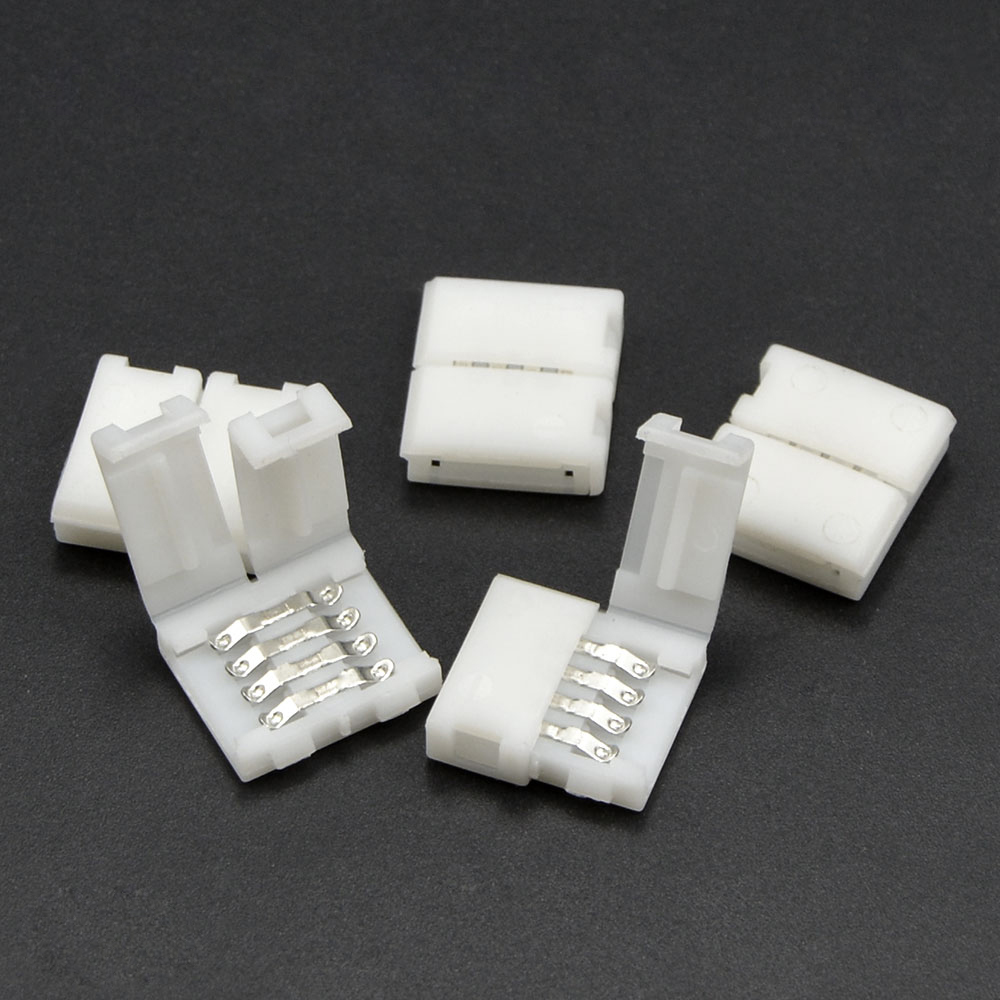 10Pcs 4pin 10mm Solderless Connector For LED 5050 RGB Bare Board Strip Light