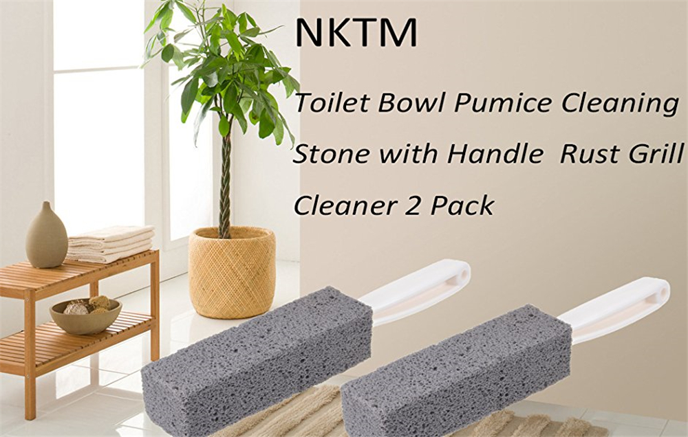 Toilet Bowl Pumice Cleaning Stone with Handle Rust Grill Griddle Cleaner 2pcs