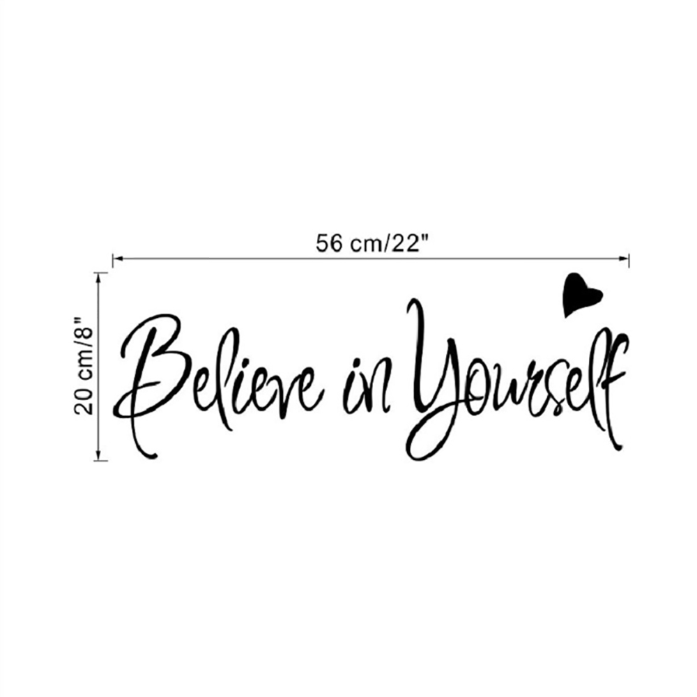 Believe on Yourself Carved Wall Stickers Living Room Bedroom Creative Wallpaper
