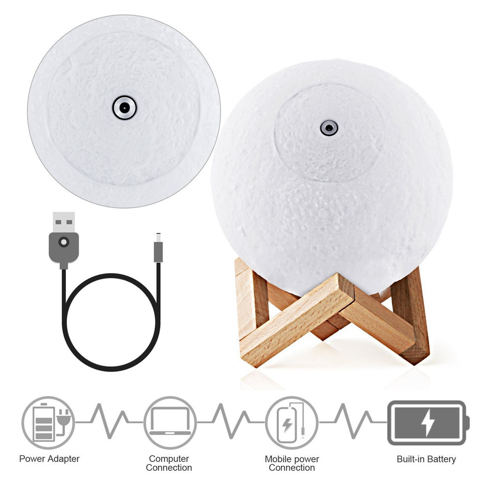 3D LED Moon Lamp with USB Touch Control Charger