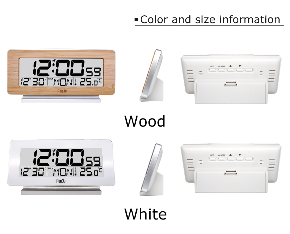 FanJu FJ3523 Digital Alarm Clock LED Electronic Alarm and temperature