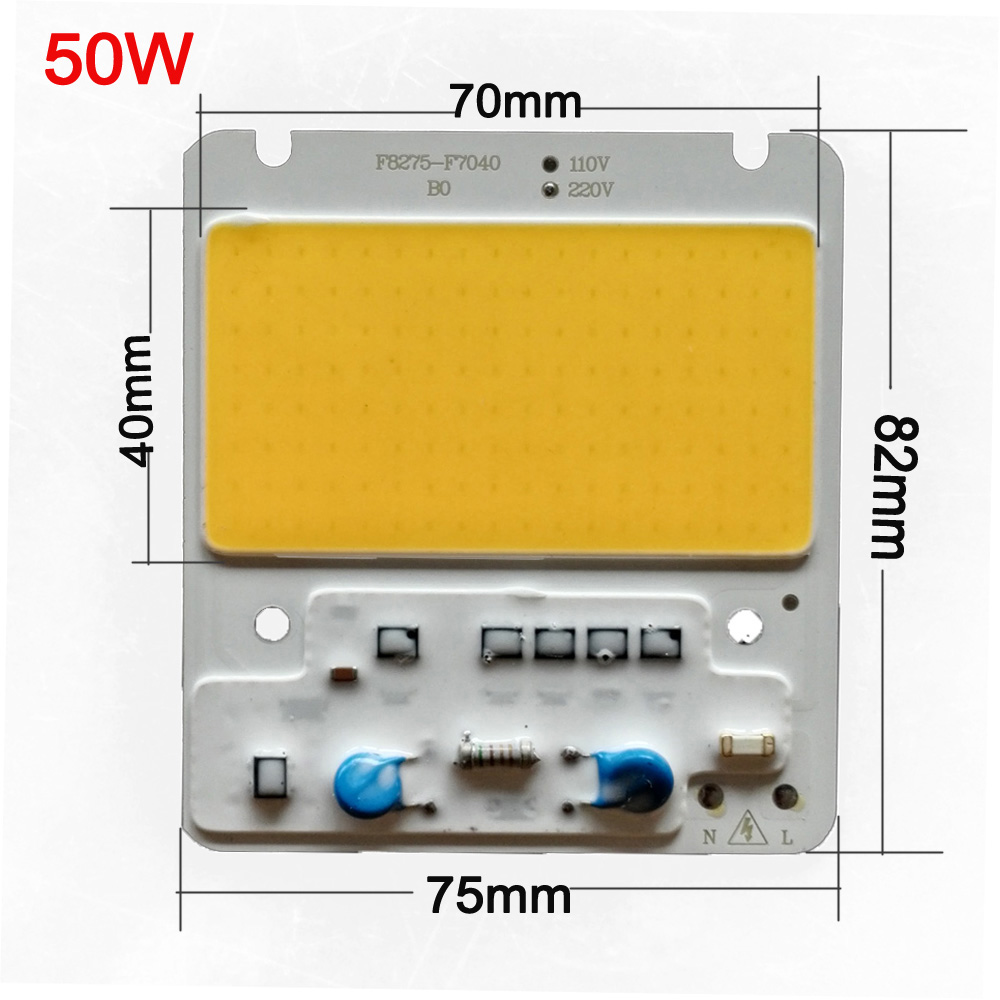 50W DIY COB LED Light Chip for Flood Light AC220V White Warm White