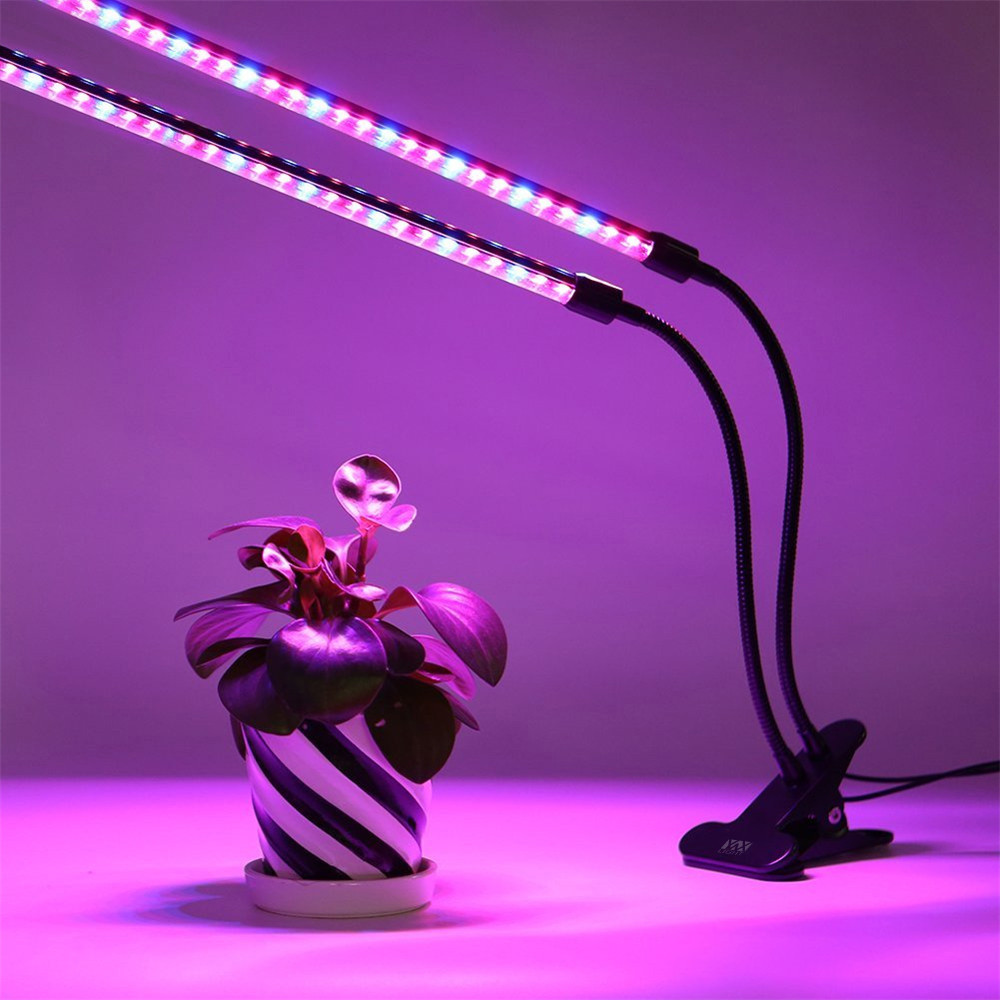 YWXLight 20W LED Grow Lamp Dual-Lamp Clip Dimmable Indoor Plants Light