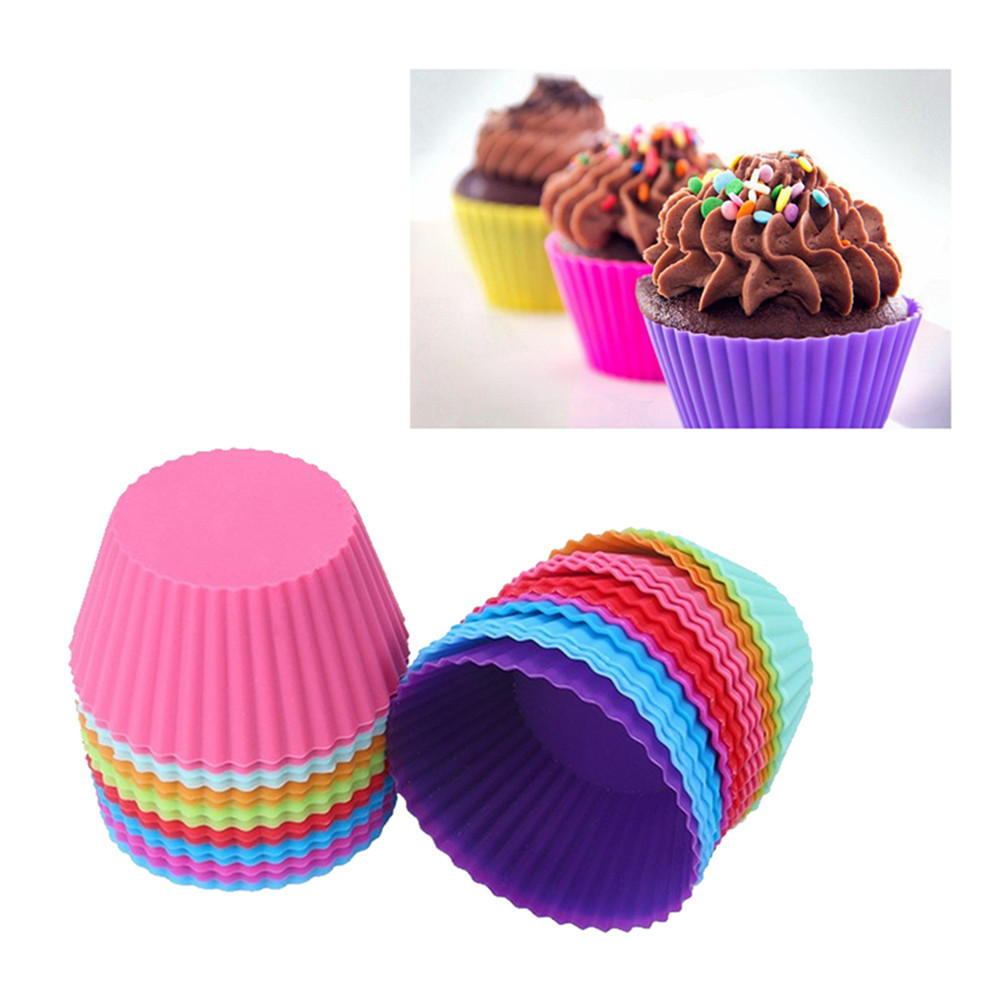 Round Silicone Baking High Temperature Cake Mould 9PCS