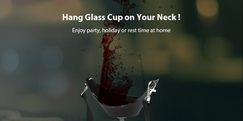 Convenient Silicone Glass Cup Cover Wine Hang Lanyard