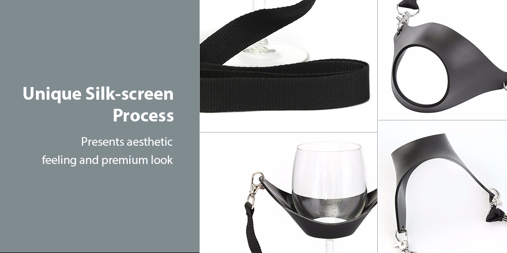 Convenient Silicone Glass Cup Cover Wine Hang Lanyard