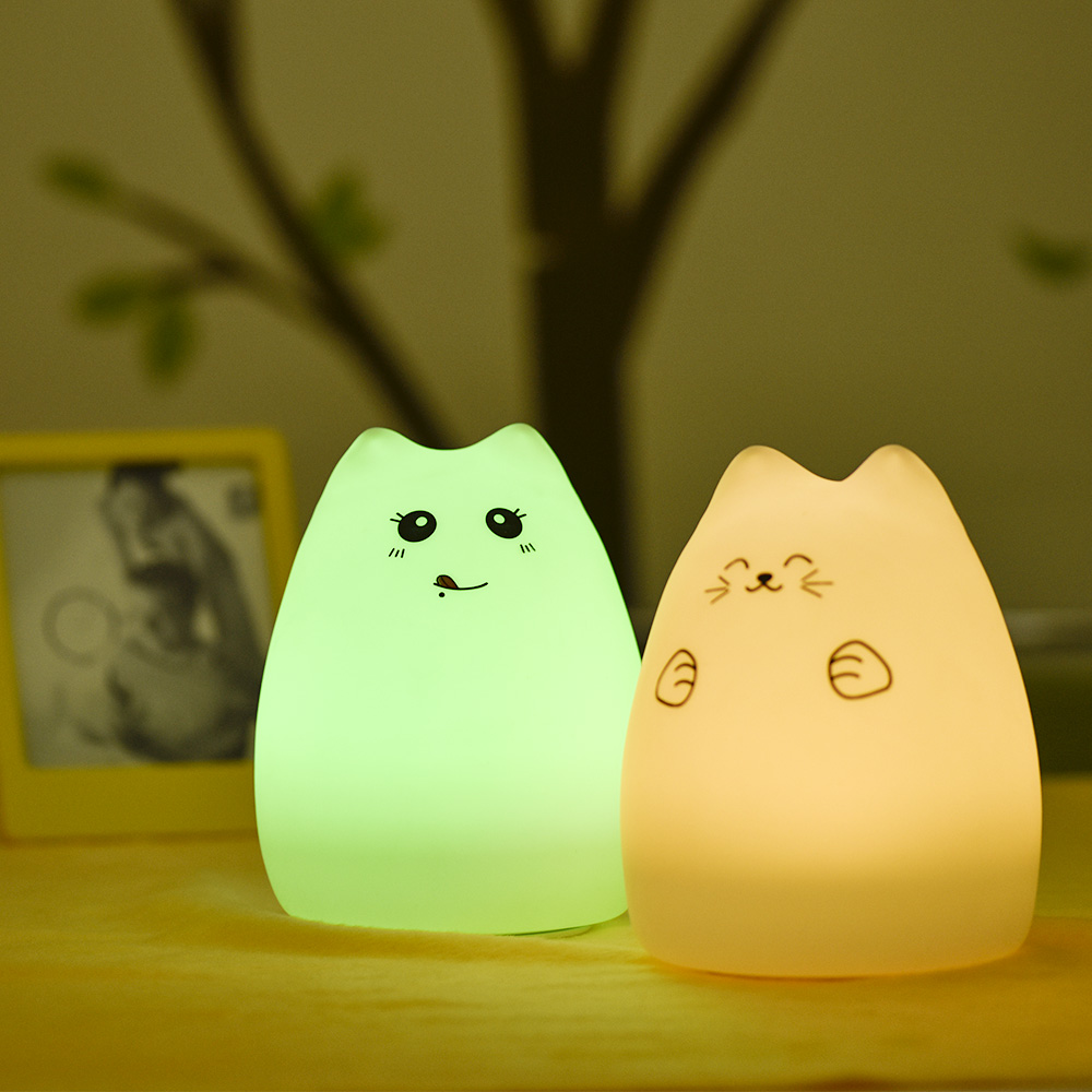 USB Charging Night Light Decompression Colorful Pat Silicone Lamp