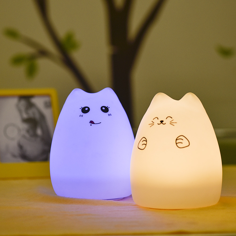 USB Charging Night Light Decompression Colorful Pat Silicone Lamp