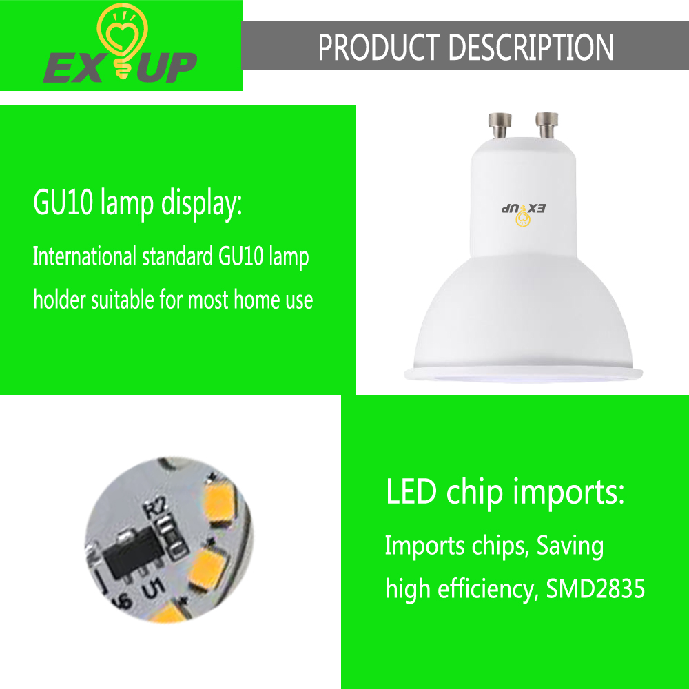 EXUP 5PCS LED GU10 5W 450LM Spotlight Bulb AC 220 - 240V Warm White Cool White