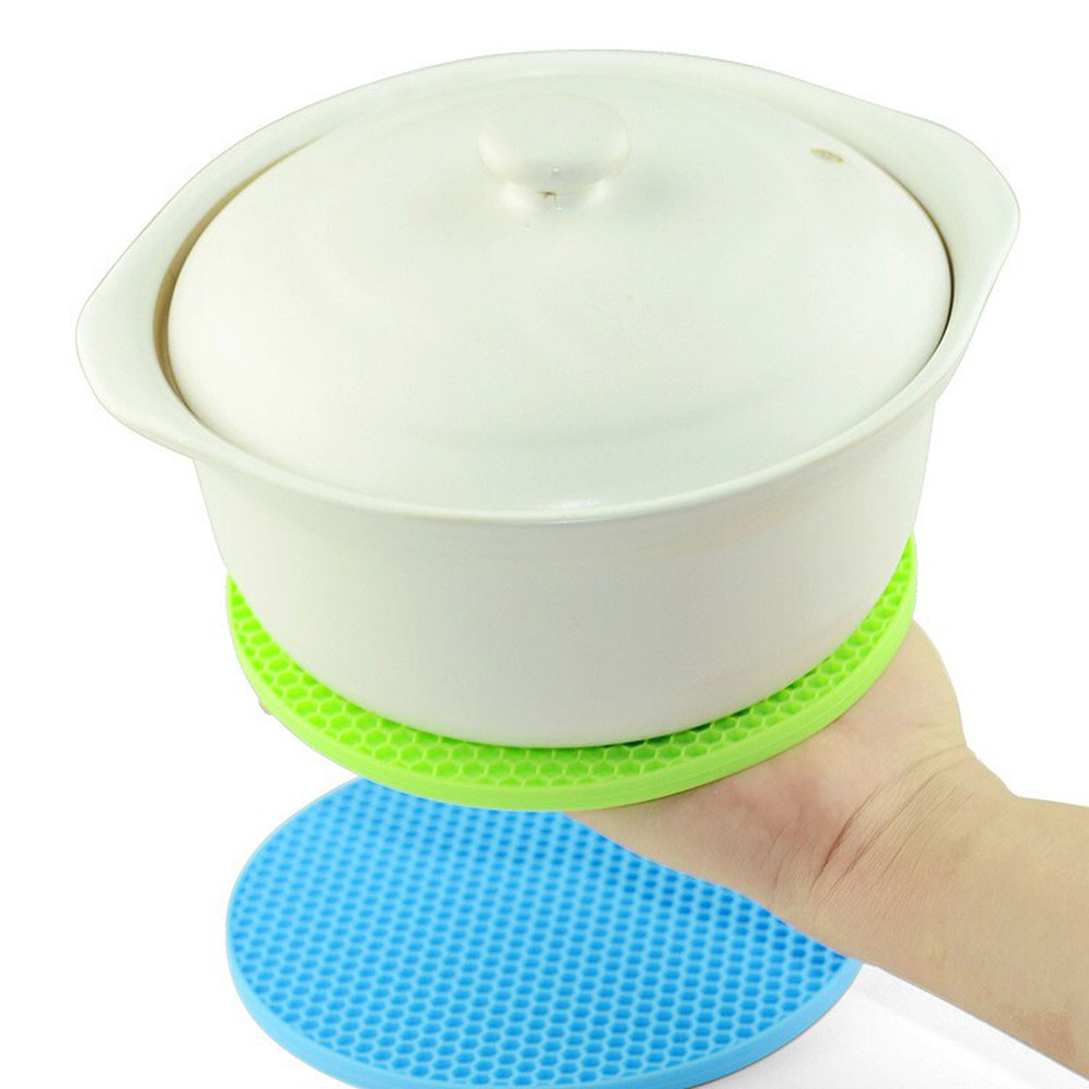 Round Heat Resistant Silicone Mat Drink Cup Coasters Non-slip Table Placemat