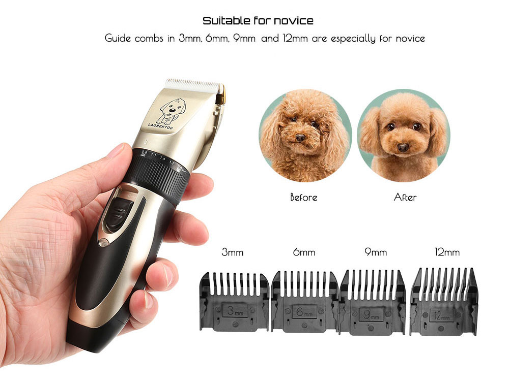 Laorentou Pet Dog Trimmer Professional Cat Hair Electric Clippers Cutter