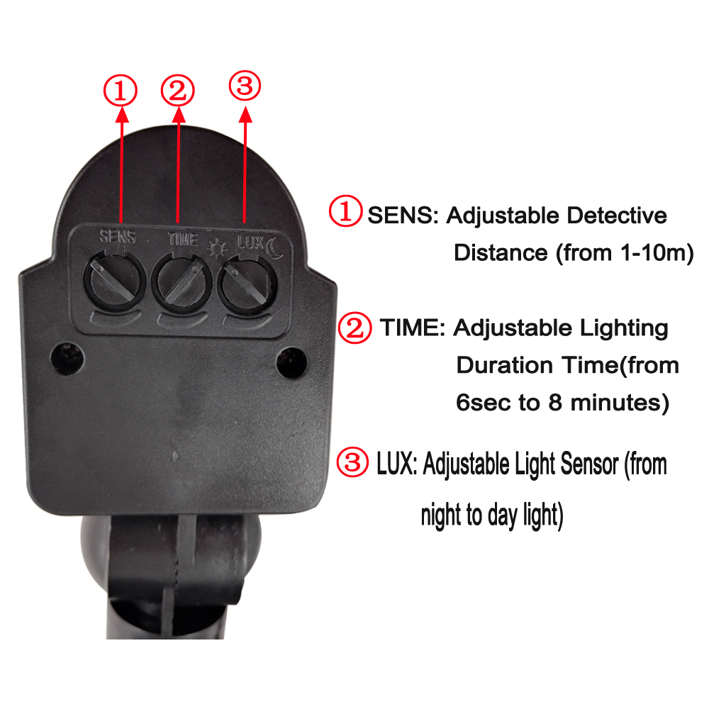 10W Waterproof 800LM PIR Motion Sensor Security LED Flood Light 85-265V