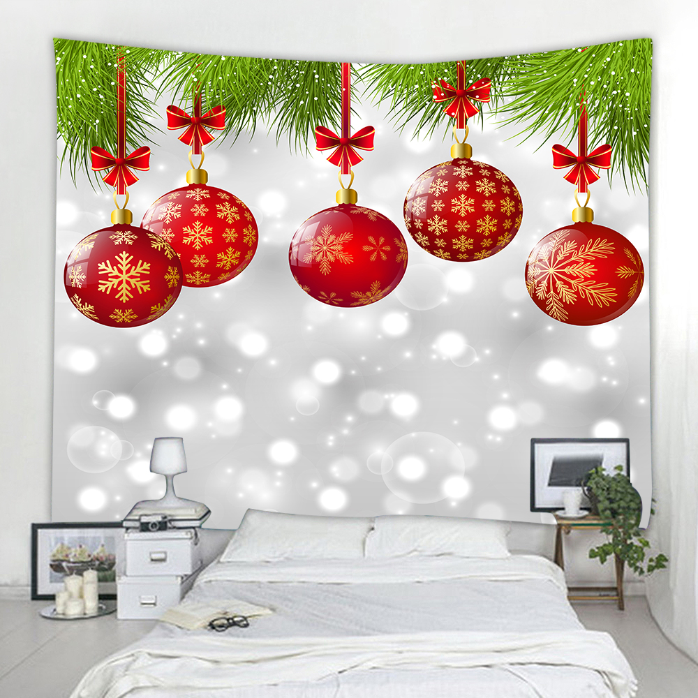 Red Christmas Ball 3D Printing Home Wall Hanging Tapestry for Decoration