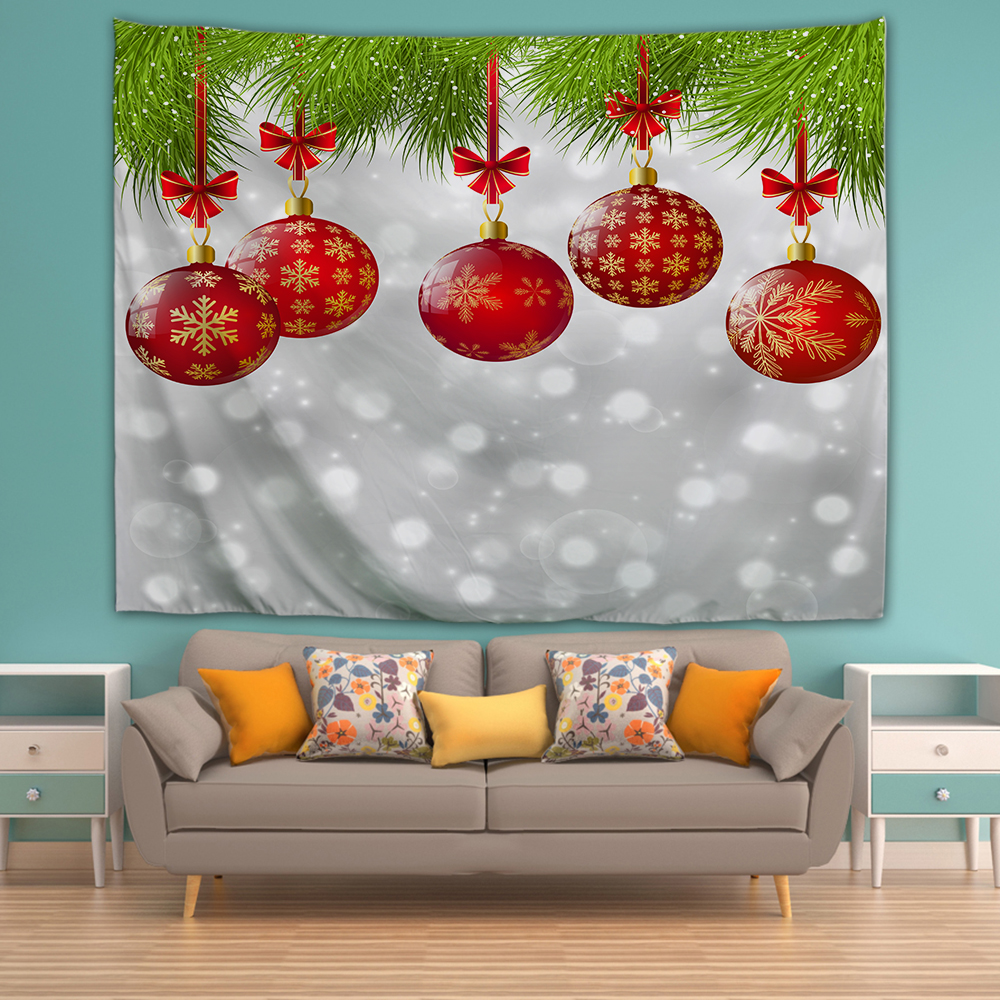 Red Christmas Ball 3D Printing Home Wall Hanging Tapestry for Decoration