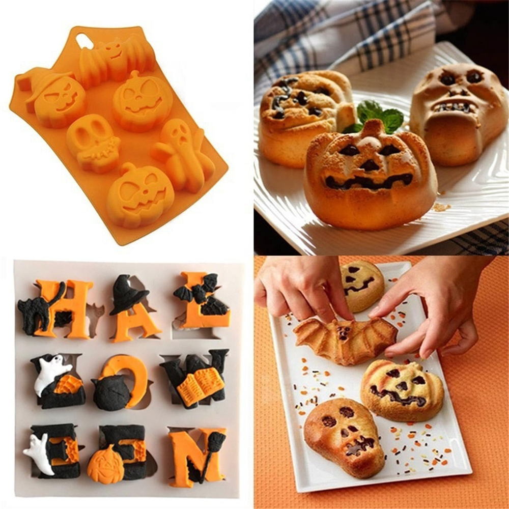 Creative Happy Halloween Silicone Pumpkin Cake Silicone Mold Kitchen Bake Tools