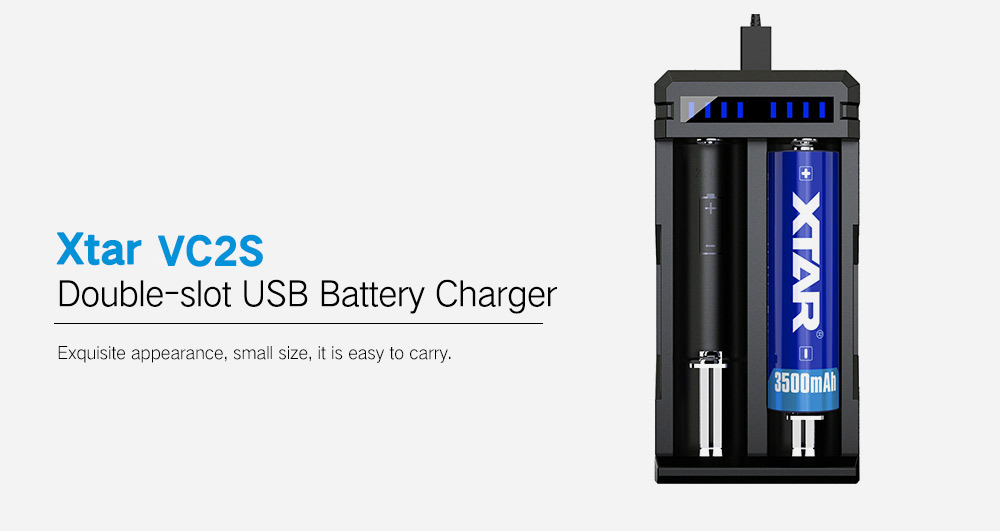 Xtar VC2S Double-slot USB Battery Charger for Daily Use