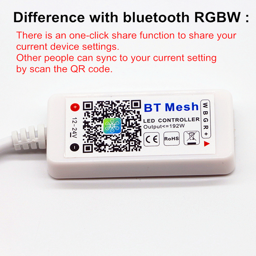 ZDM Smart Bluetooth RGBW Controller for 5050 3528 LED Strip Light DC 12V- 24V