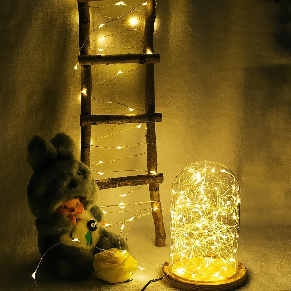 LEDs Powered Copper Wire String Fairy Light Lamp Flexible