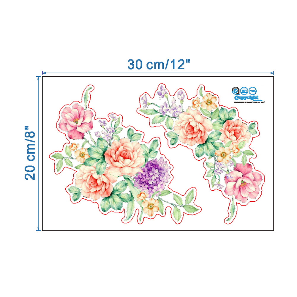 Beautiful Flowers Fridge & Toilet PVC Wall Sticker
