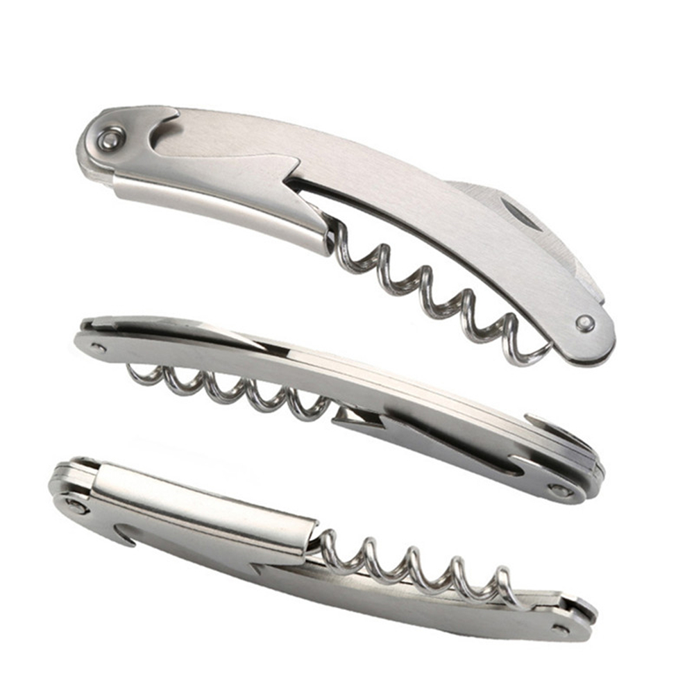 Stainless Steel Waiters Corkscrew 4 in 1 Bottle Opener with Foil Cutter